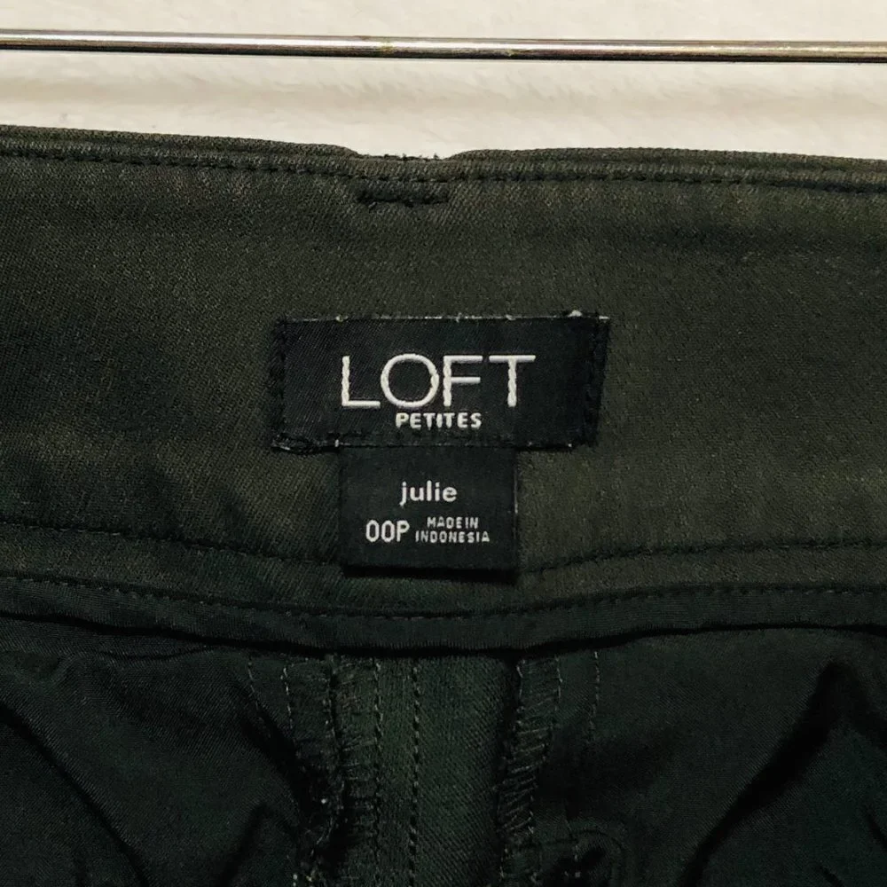 LOFT Petite Dark Olive Green Skinny Ankle Pants - Picture 4 of 12